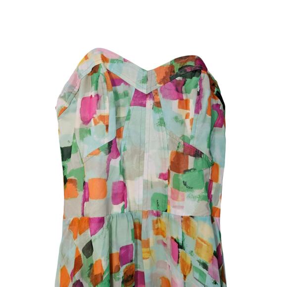 GUESS Y2K‎ Fairy Dress Size 6 High Low Hem Chiffon overlay Event Party Rainbow - Picture 3 of 11